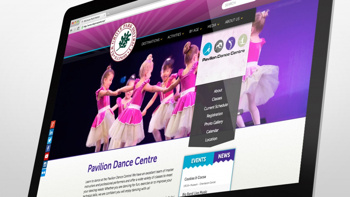 Elk Grove Park District website Pavilion Dance Center page